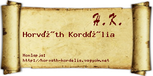 Horváth Kordélia névjegykártya