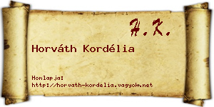 Horváth Kordélia névjegykártya